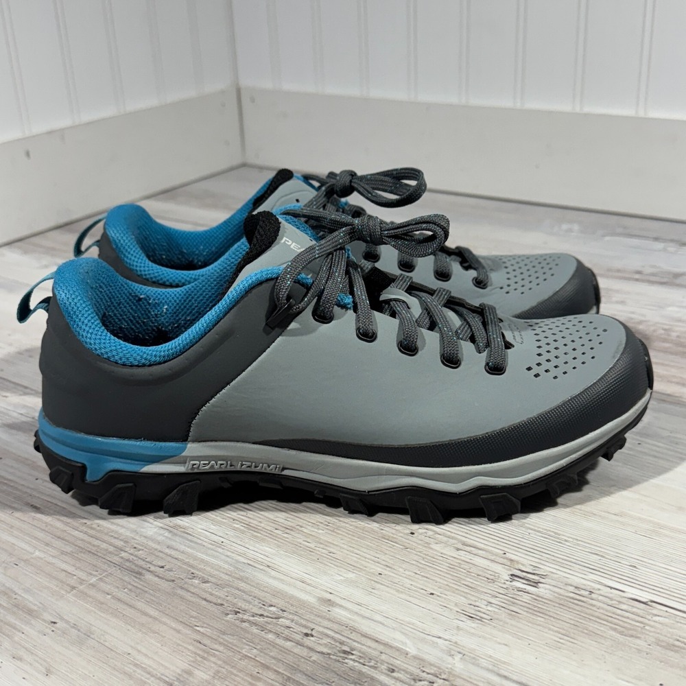 Pearl Izumi X-Alp Peak Shoes Women's Sz‎ 8 Cycling Sneakers Lace-Up Gray Vibram